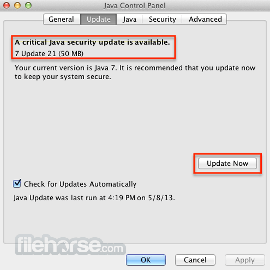 java update for mac sierra